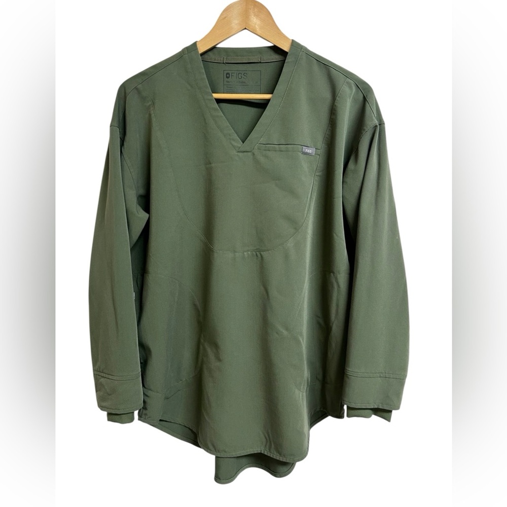 FIGS Women's Olive Green V-Neck Medical Top